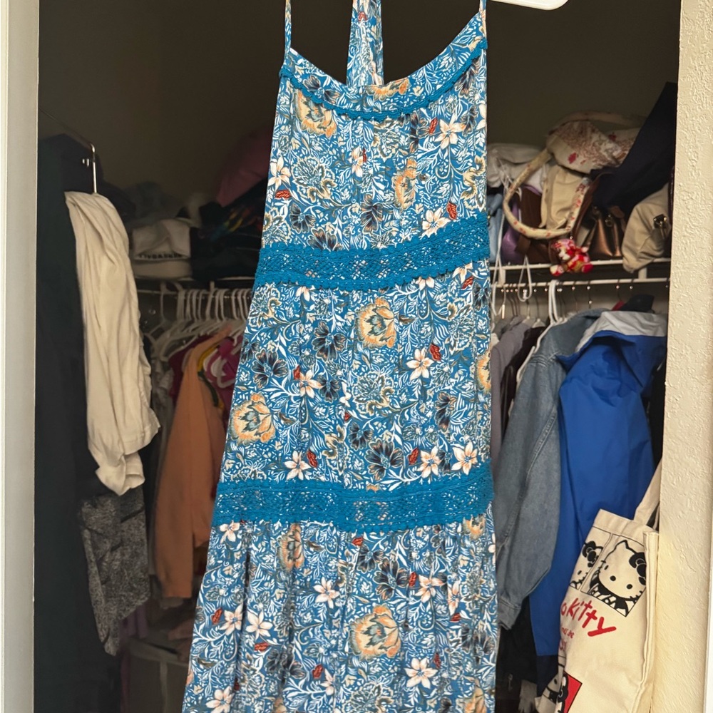 Shyanne Blue and White Maxi Dress